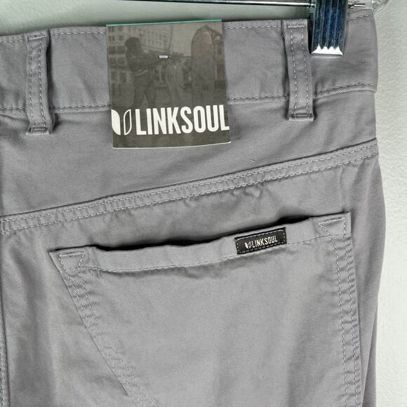 Linksoul Torrey Modern Fit Mens Pants Chino Brook Grey 30R LS6104 New - Picture 2 of 13